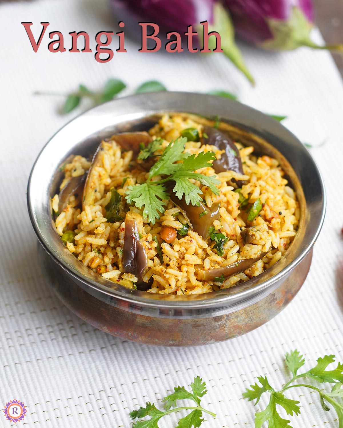 Vangi Bath Recipe | Karnataka style Brinjal Rice - Raks Kitchen