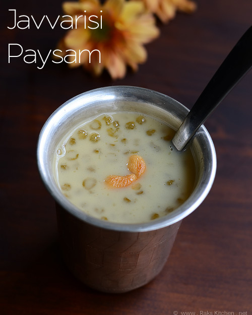 Javvarisi payasam recipe with jaggery (Sago payasam) - Raks Kitchen