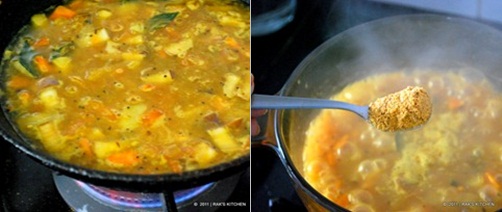 boil, add sambar powder