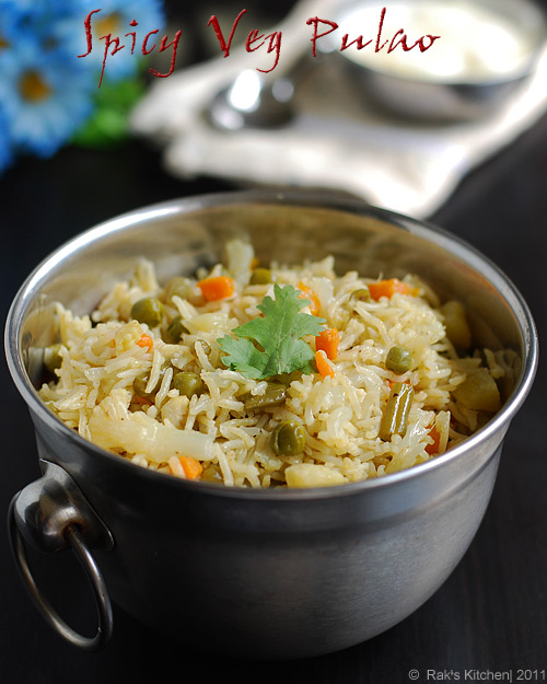 Spicy Pulao recipe - Raks Kitchen