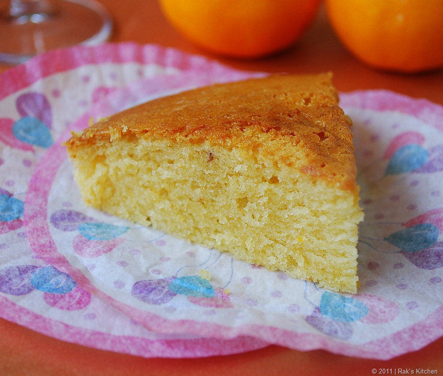 Orange cake slice