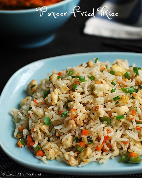 Indian style fried rice with paneer