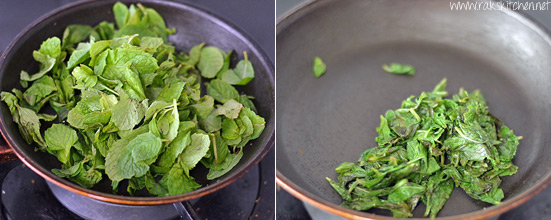 saute mint leaves