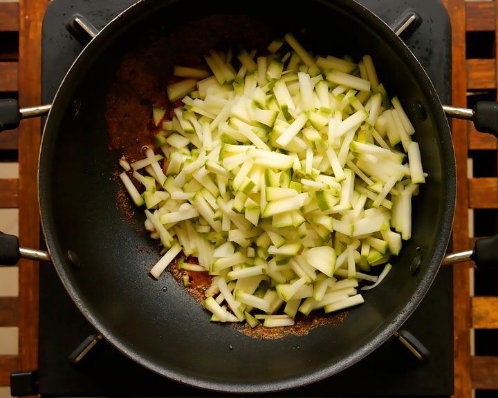 add chopped mango