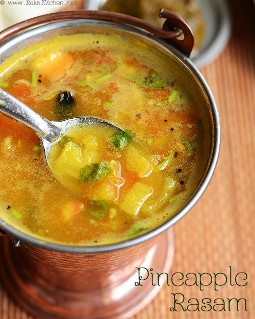 Pineapple rasam recipe | Pineapple recipes - Raks Kitchen