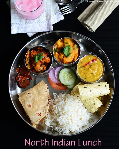 Indian lunch menu ideas - Raks Kitchen