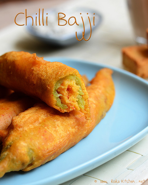 Milagai bajji recipe | Chilli bajji - Raks Kitchen