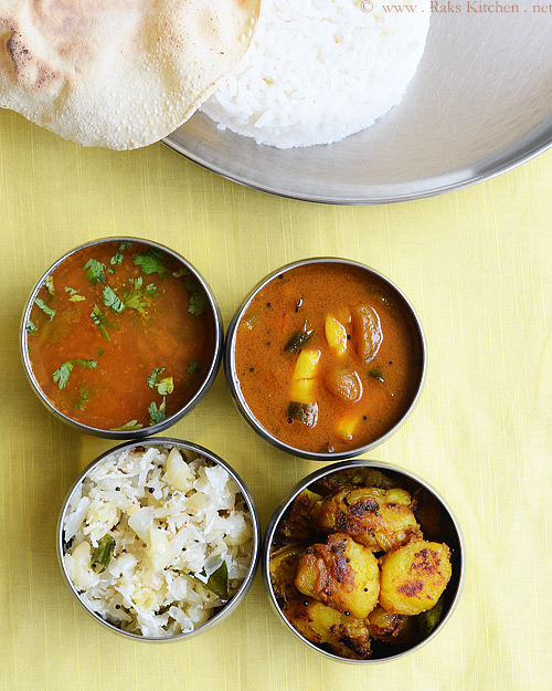 Indian lunch menu ideas - Raks Kitchen