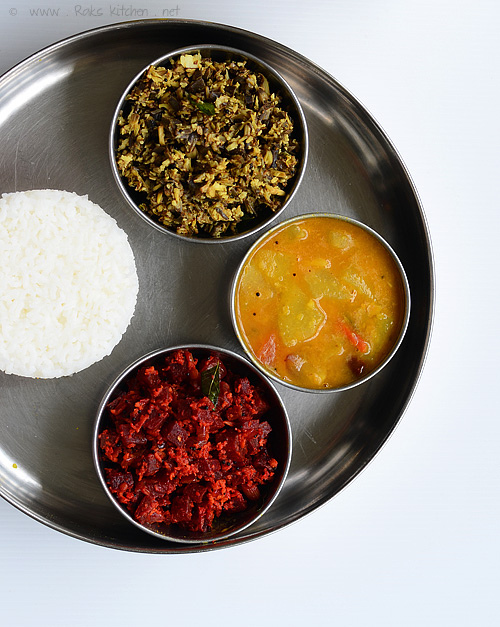 simple south Indian menu