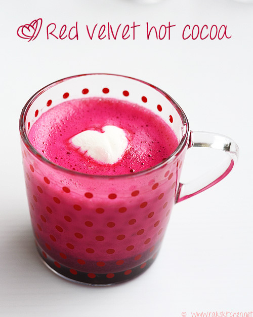 Red Velvet Hot Chocolate Recipe Valentines Day Recipes Raks Kitchen