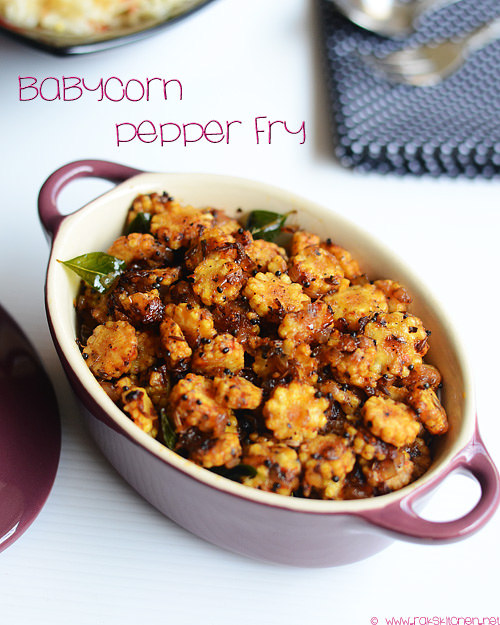 Baby corn pepper fry recipe (Stir fry) - Raks Kitchen