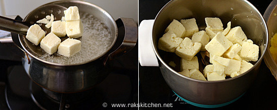 keep paneer in hot water
