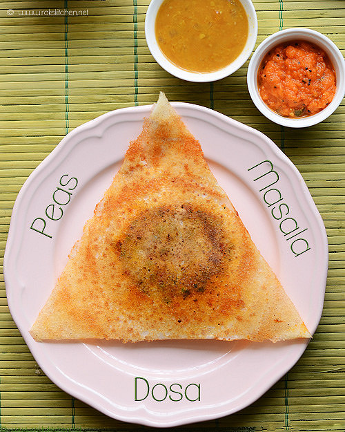 Peas masala dosa recipe (Green peas masala dosa) - Raks Kitchen