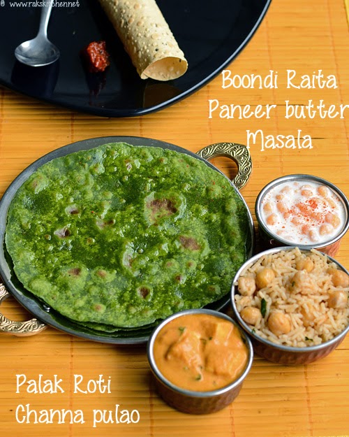 Indian lunch menu ideas - Raks Kitchen