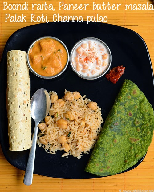 Indian lunch menu ideas - Raks Kitchen