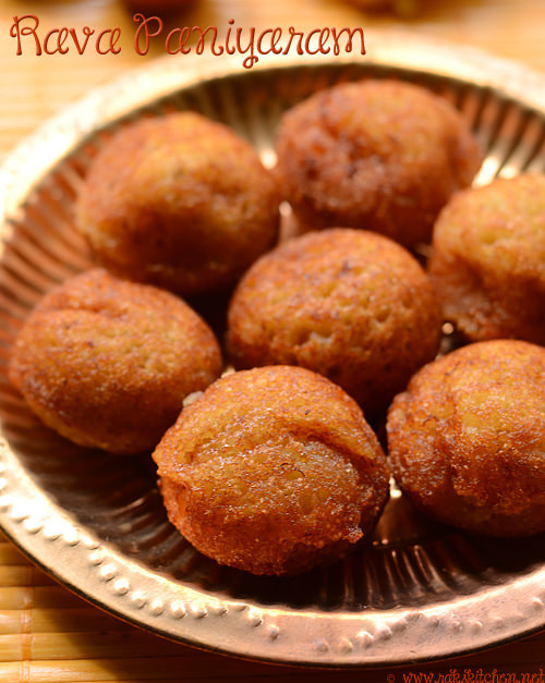 Rava Sweet Paniyaram Karthigai Deepam Recipes Raks Kitchen