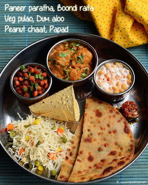 Indian lunch menu ideas - Raks Kitchen