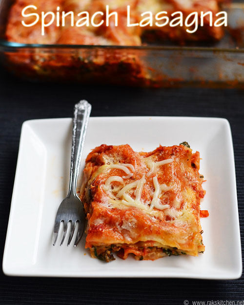 Vegetarian spinach lasagna 