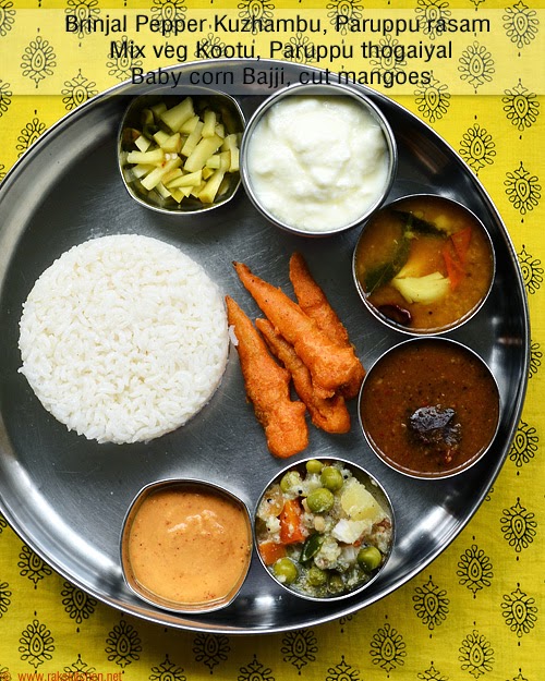 South Indian lunch ideas - Lunch menu 54 - Raks Kitchen