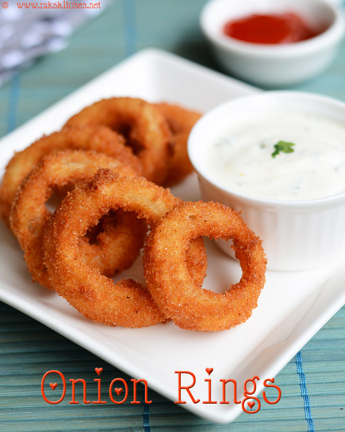 Onion Rings Recipe Eggless Batter Onion Rings Raks Kitchen