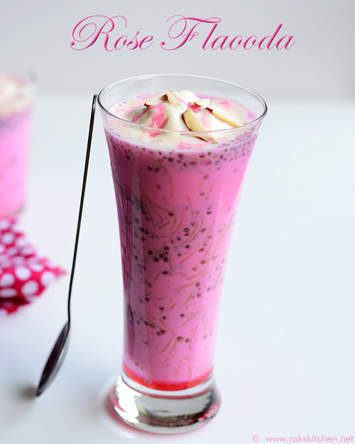 Rose falooda recipe Easy rose falooda Raks Kitchen