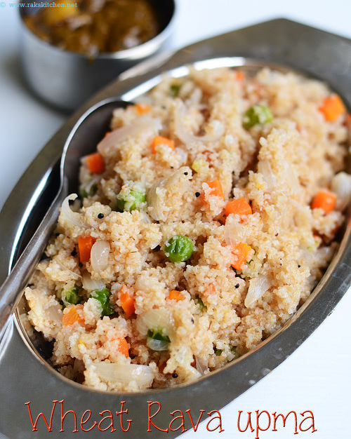 Godhumai rava upma recipe, Wheat rava upma - Raks Kitchen