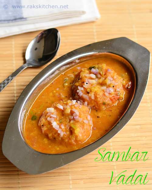 Sambar Vadai Recipe With Hotel Sambar Recipe Raks Kitchen