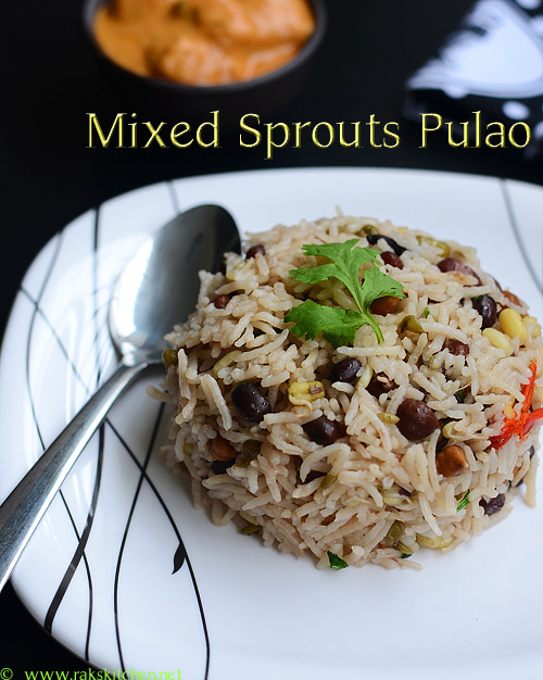 Mixed sprouts pulao recipe | Healthy Indian lunch box ideas - Raks Kitchen