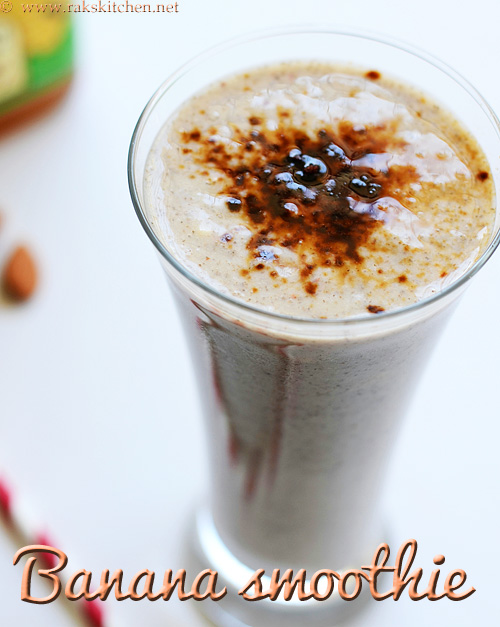 Banana chia smoothie recipe | Easy breakfast smoothies - Raks Kitchen