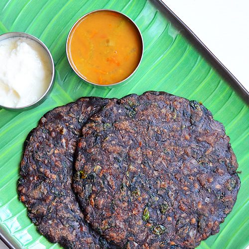 Ragi adai with drumstick leaves - Raks Kitchen