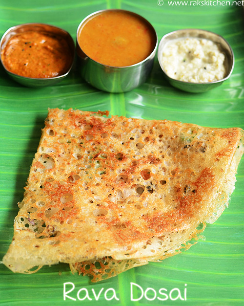 Rava Dosa Recipe How To Make Rava Dosa Soaking Method Raks Kitchen