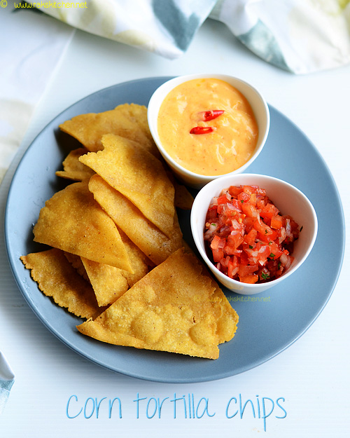 Corn tortilla chips recipe  From scratch - Raks Kitchen