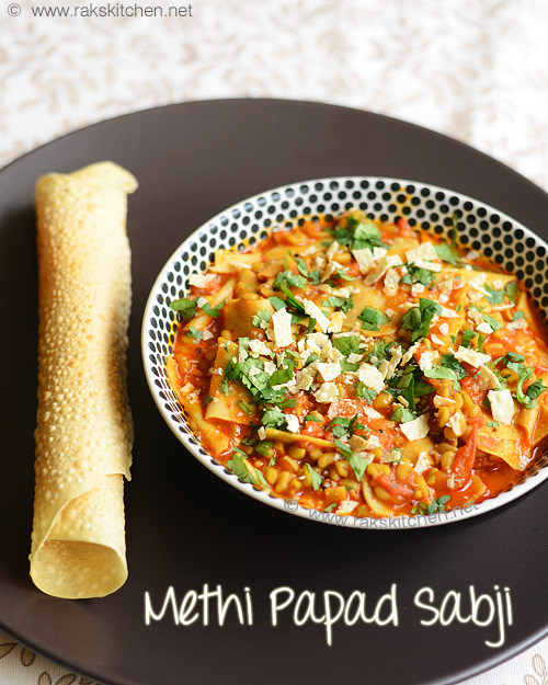 Methi papad ki sabji recipe - Raks Kitchen