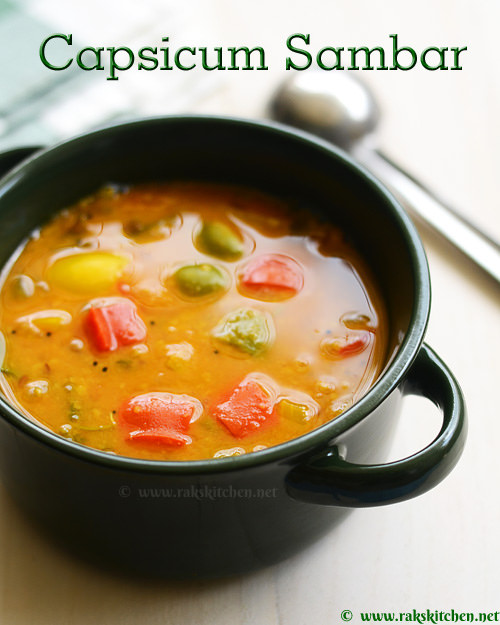 capsicum sambar recipe