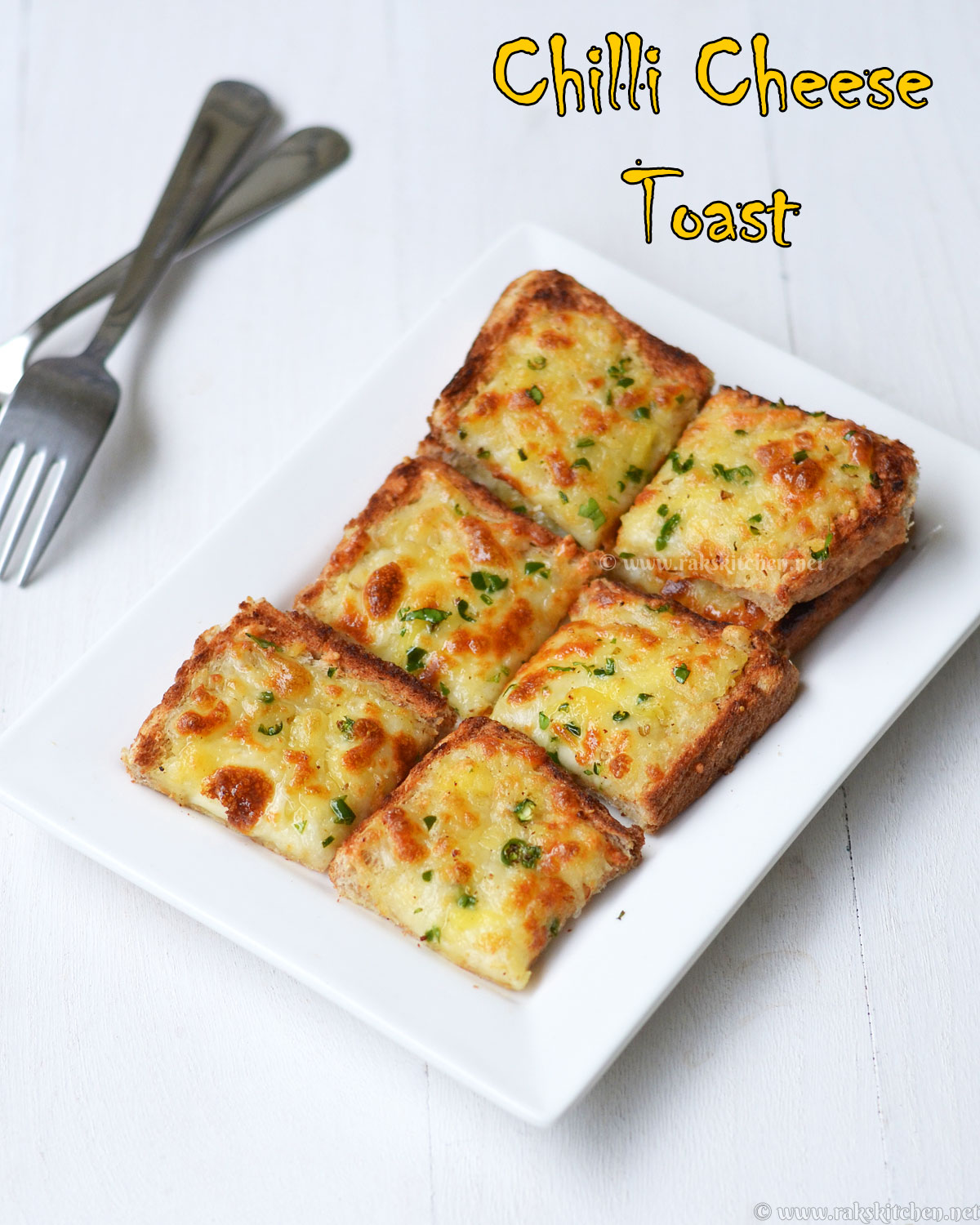 Chilli Cheese Toast Recipe Spicy Snack Ideas Raks Kitchen