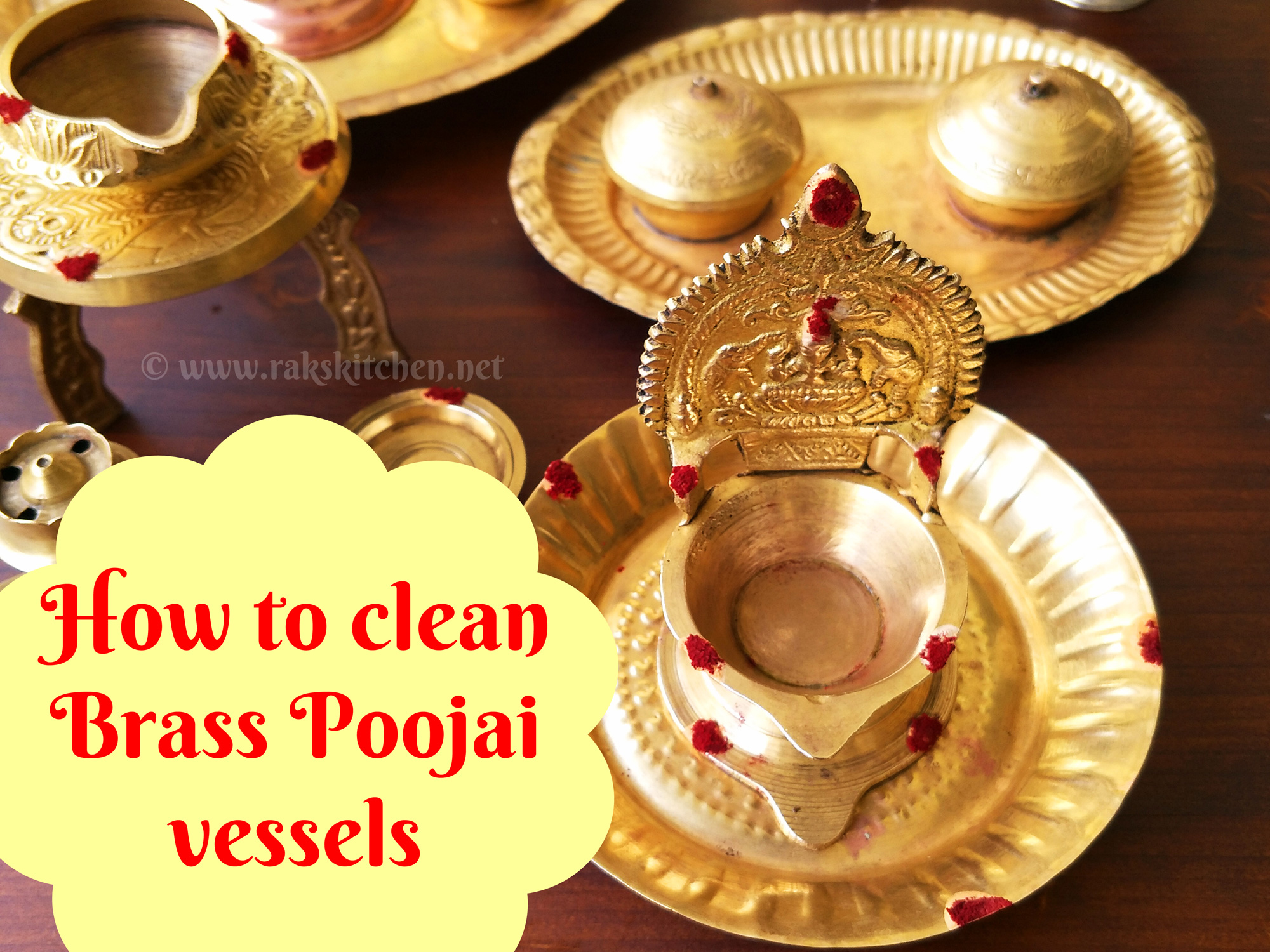 How to clean brass pooja items, vilakku - Raks Kitchen