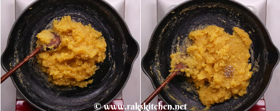Moong dal halwa step6-thicken