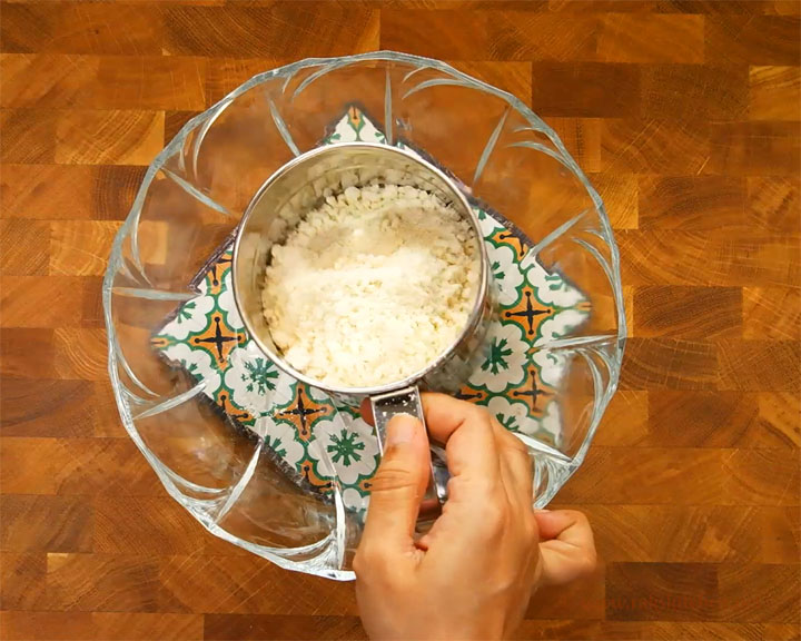 step1 sieve instant gulab jamun mix