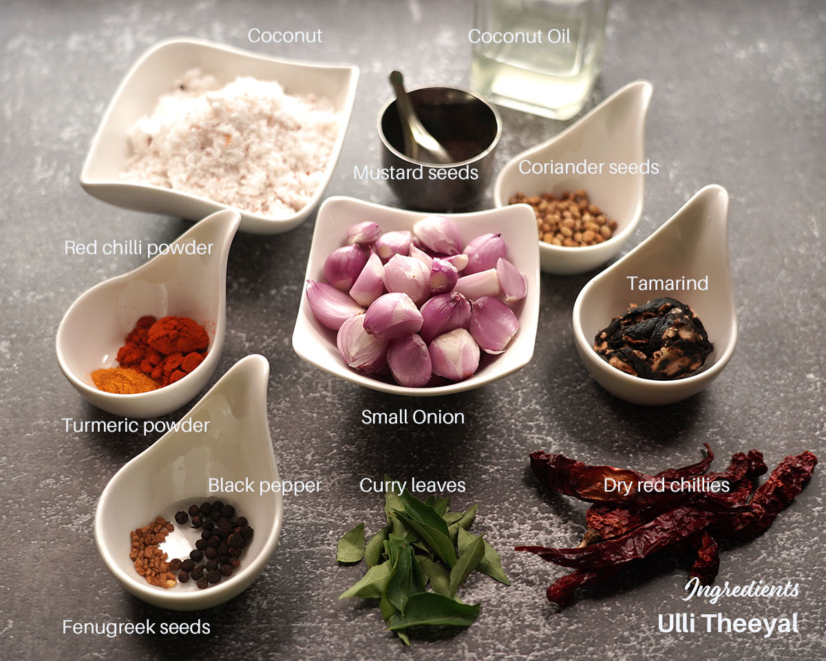 ulli theeyal recipe ingredients