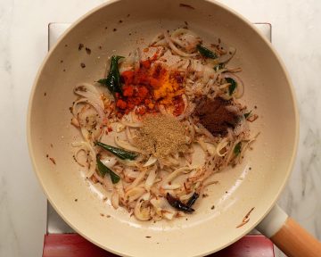 Add spices powders for Mirchi Ka Salan