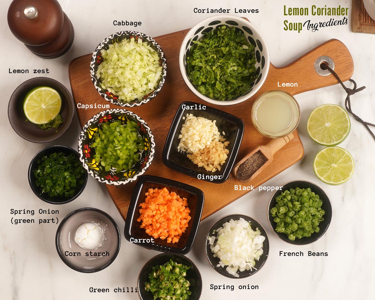 Lemon coriander soup ingredients